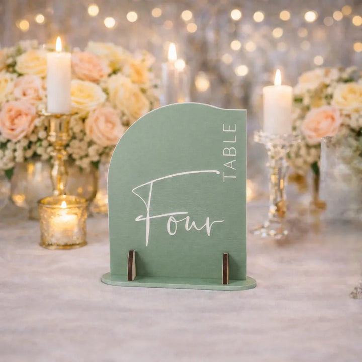 numéro de table demi-arc minimaliste élégant