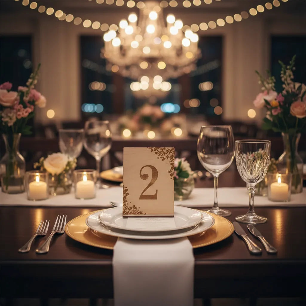 numéro de table pour mariage en bois élégant