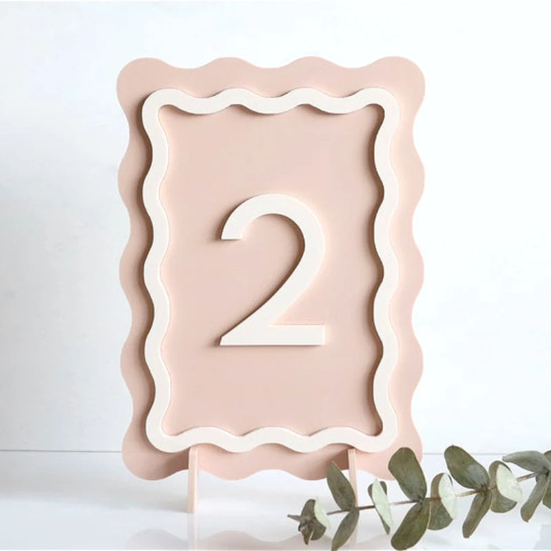 numéro de table rose mariage romantique 