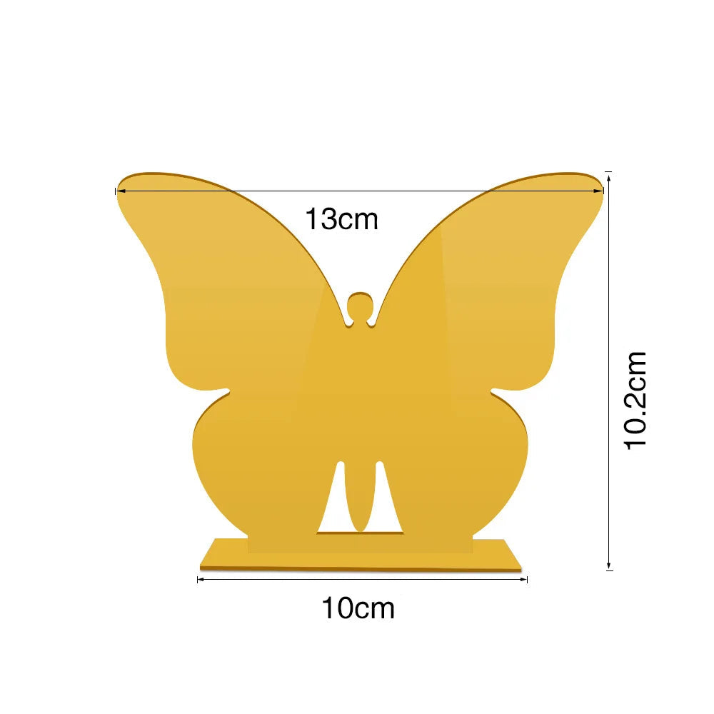 plaque papillon doré numéro de table mariage chic