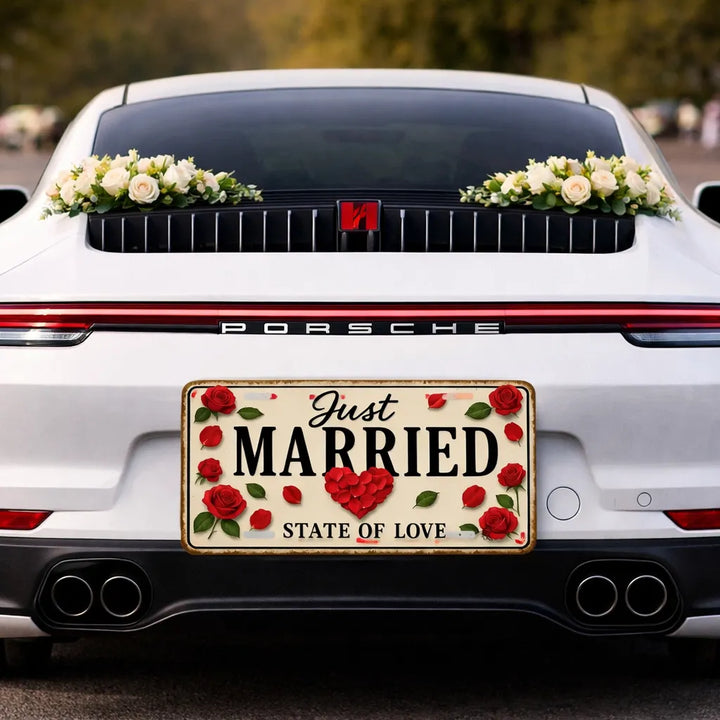 plaque voiture mariage romantique sublime