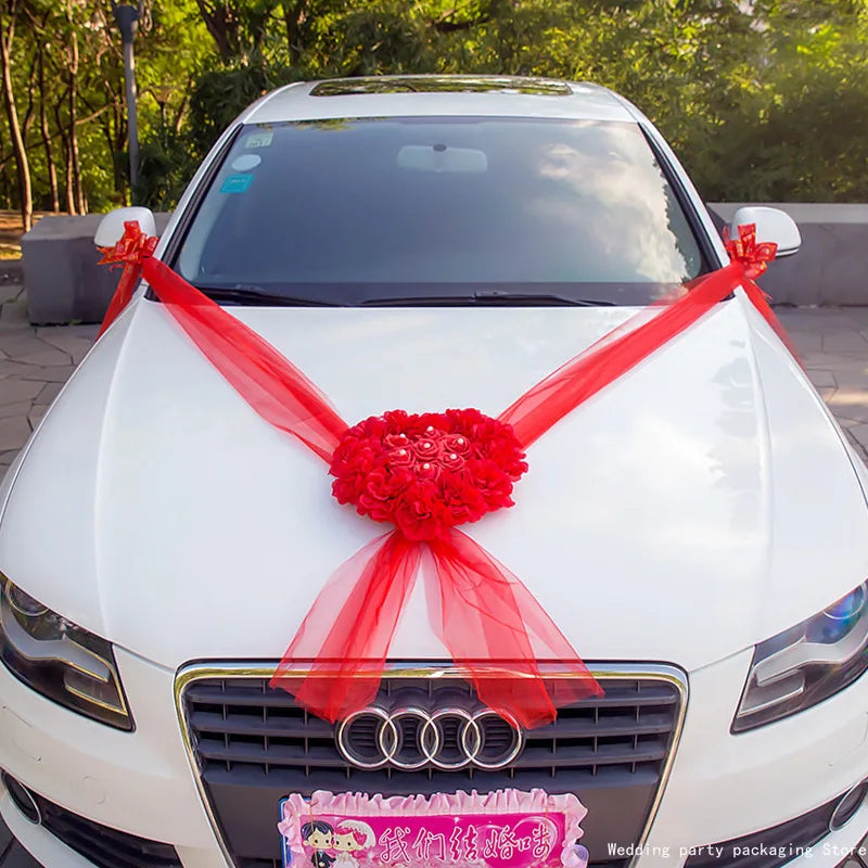 ruban déco voiture mariage