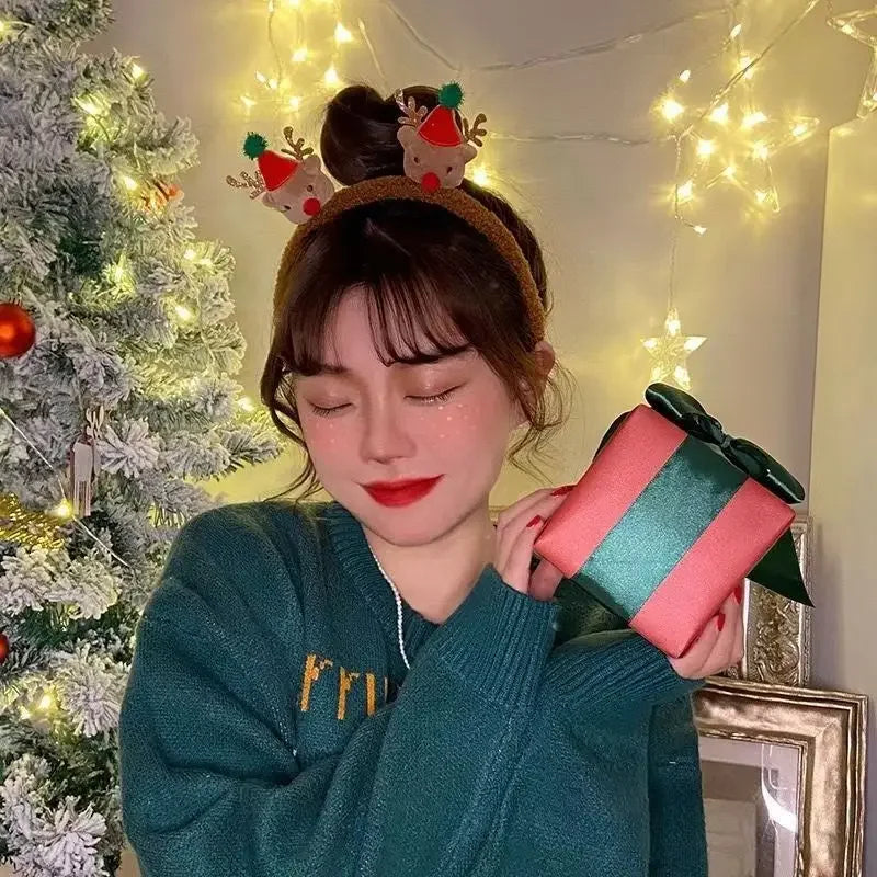 serre-tête noël marron fourrure chic