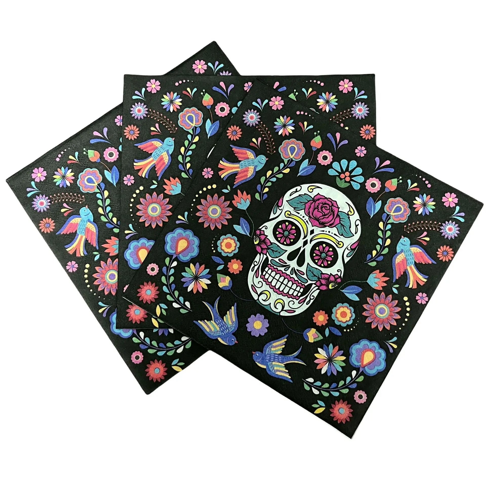 serviette crâne  halloween coloré original