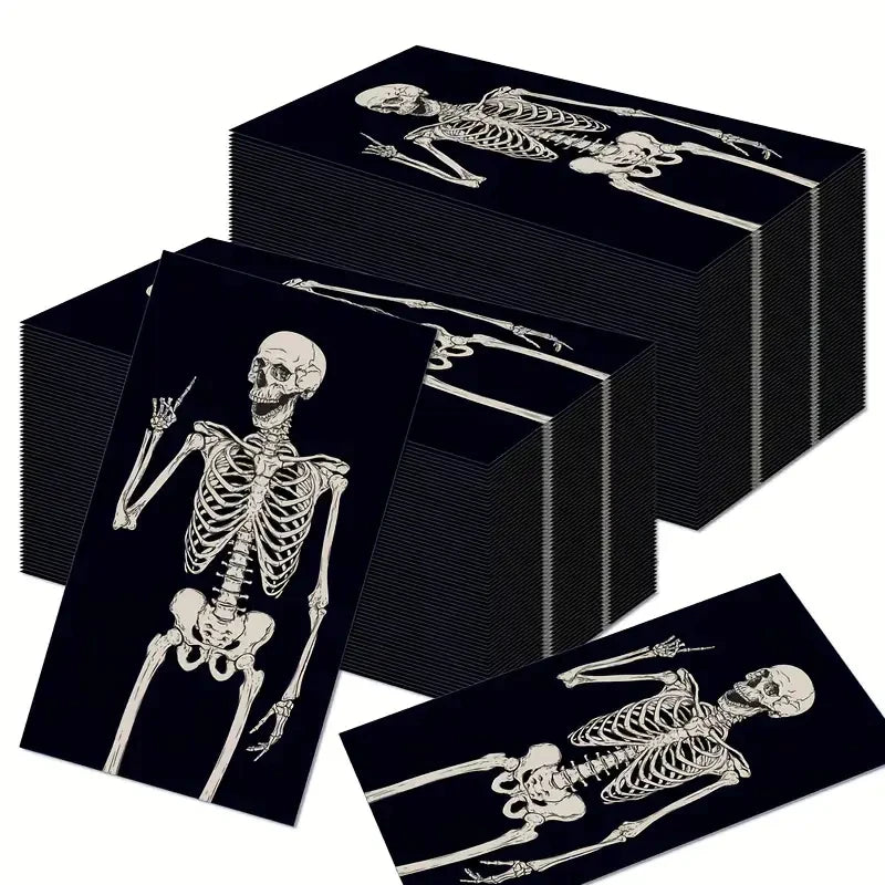 serviette en papier squelette noir original