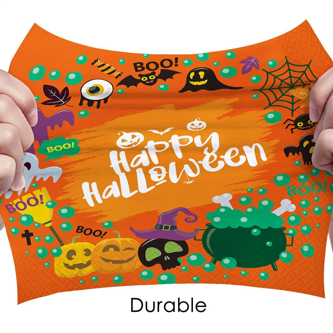 serviette halloween aux couleurs vives doux