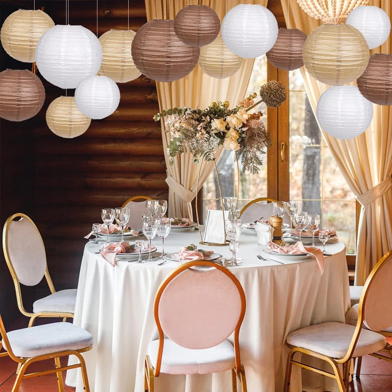 set de lanternes en papier élégants