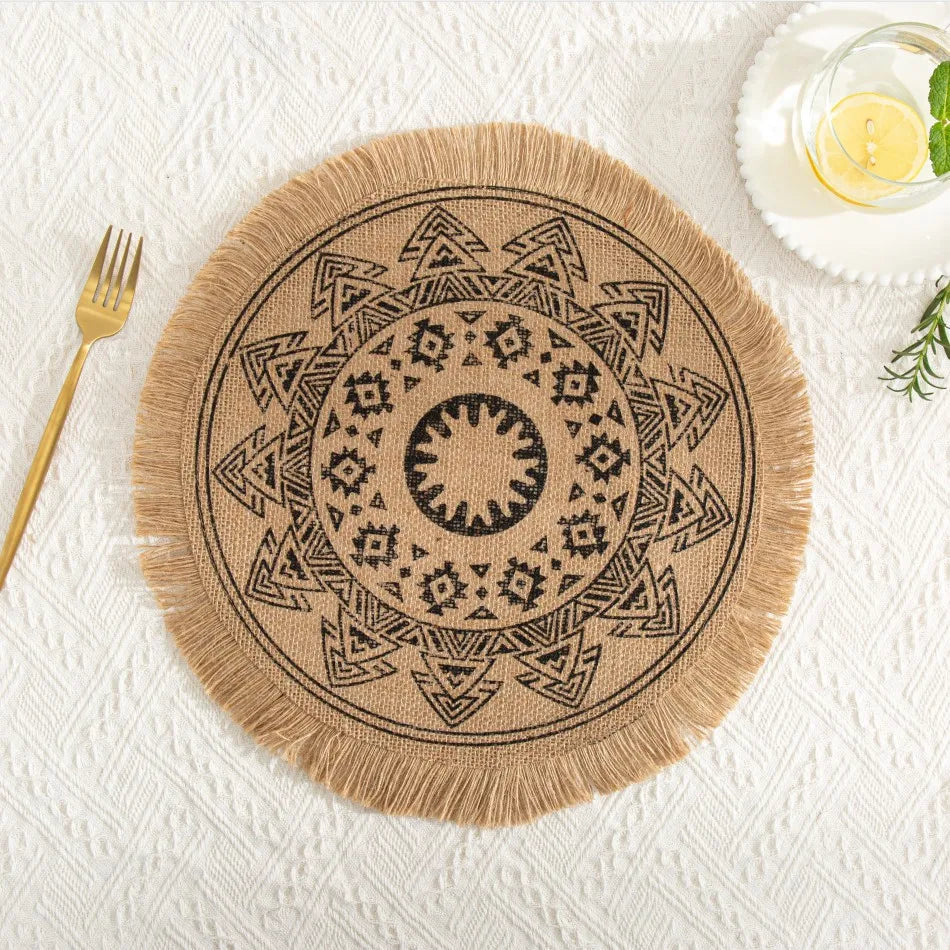 set de table floral à franges unique