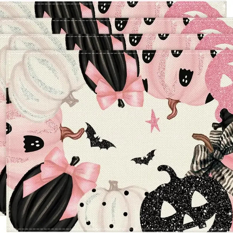 set de table halloween citrouilles design