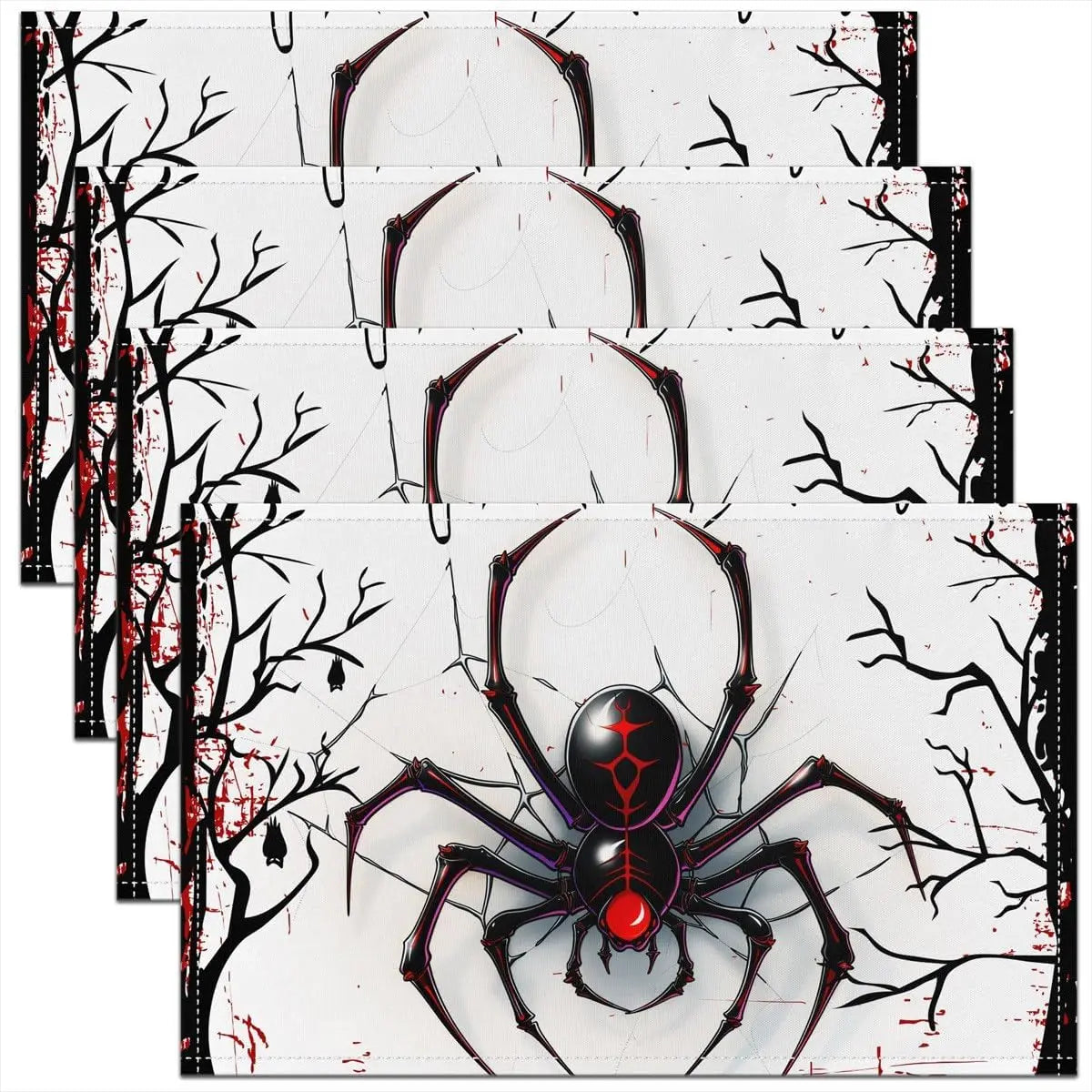 set de table halloween motif araignée