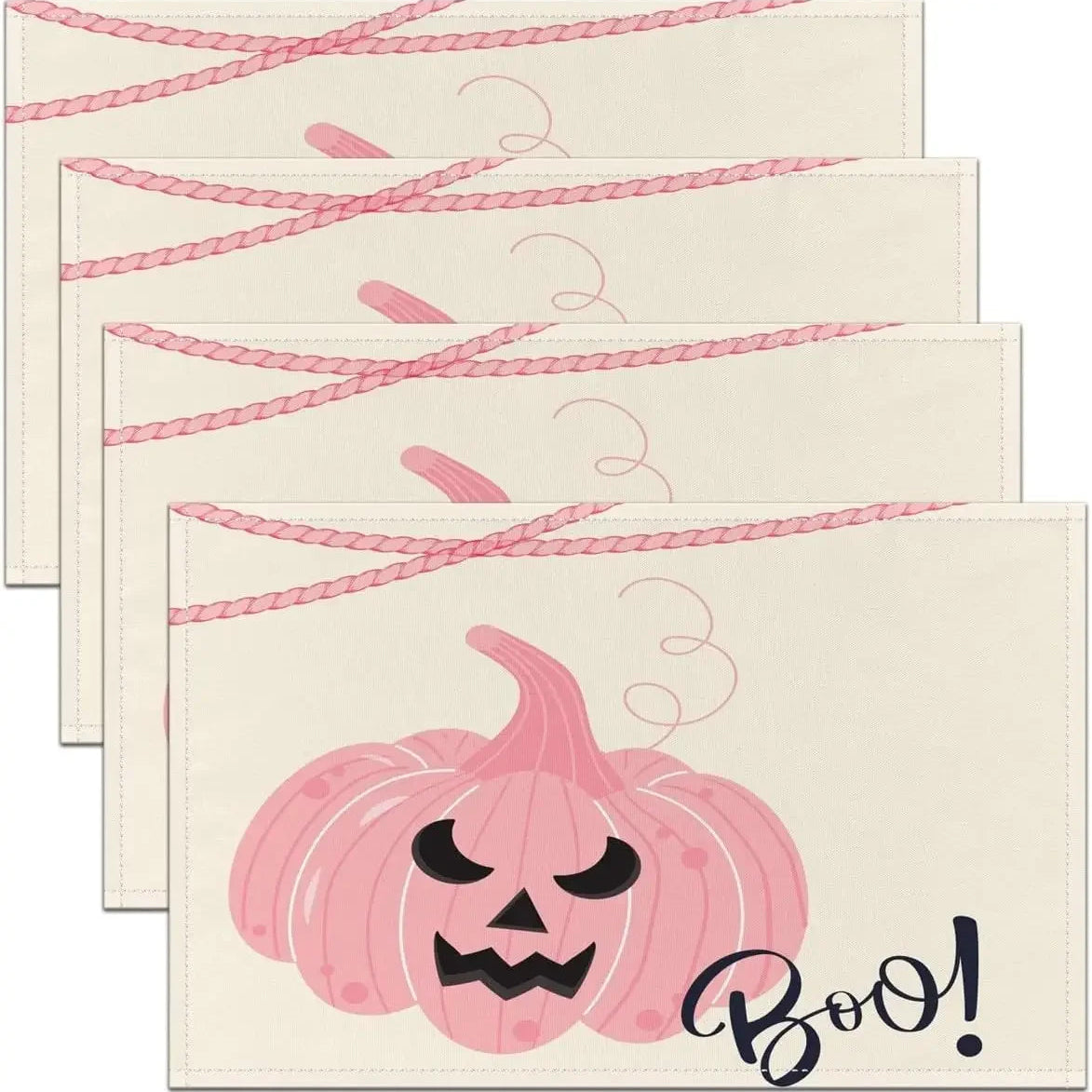set de table halloween rose minimaliste 