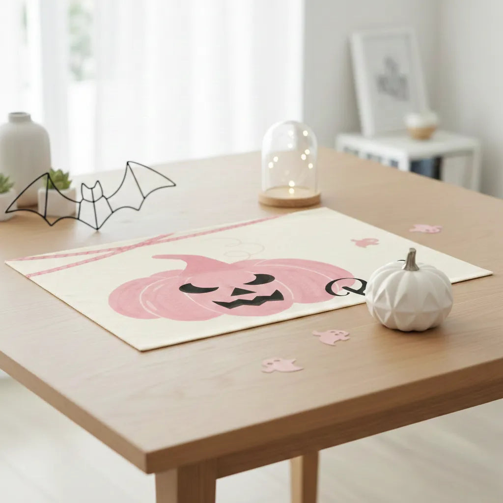 set de table halloween rose minimaliste unique