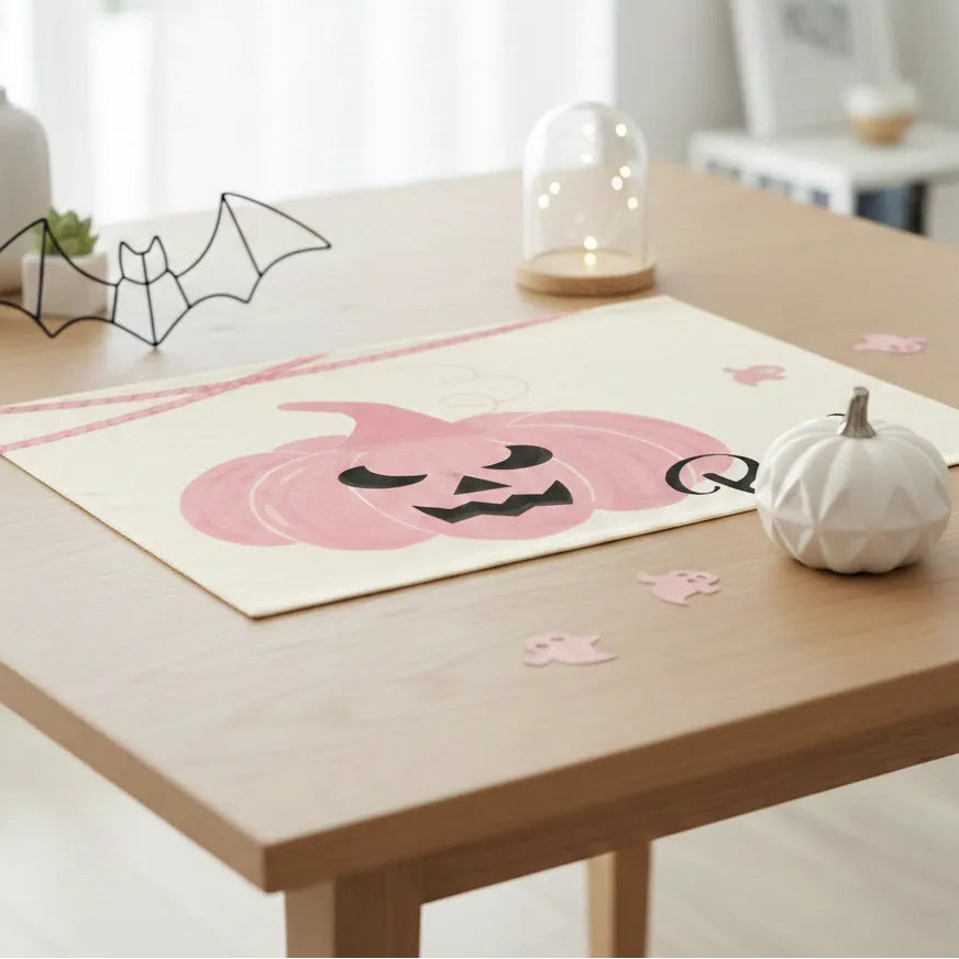 set de table halloween rose minimaliste unique