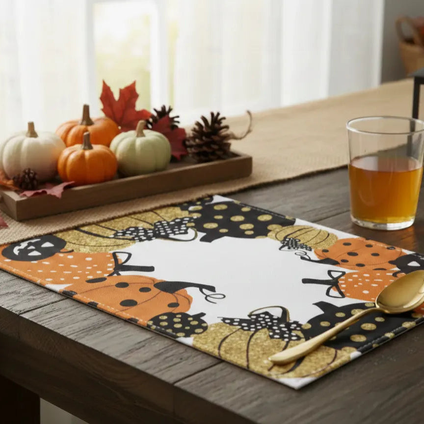 set de table imprimé citrouilles