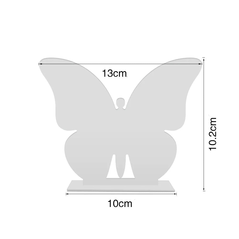 support papillon argenté numéro de table mariage