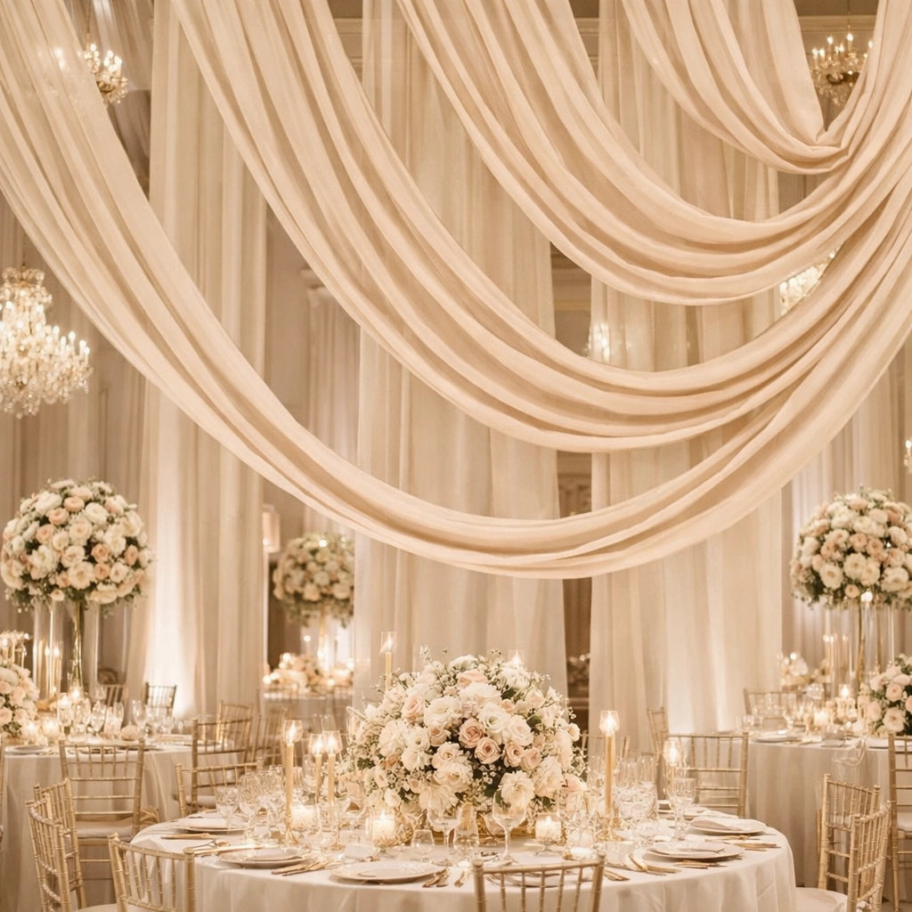 tenture mariage beige unique