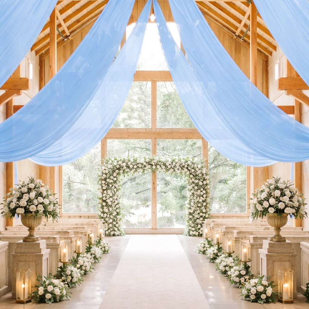 tenture mariage bleu sublime
